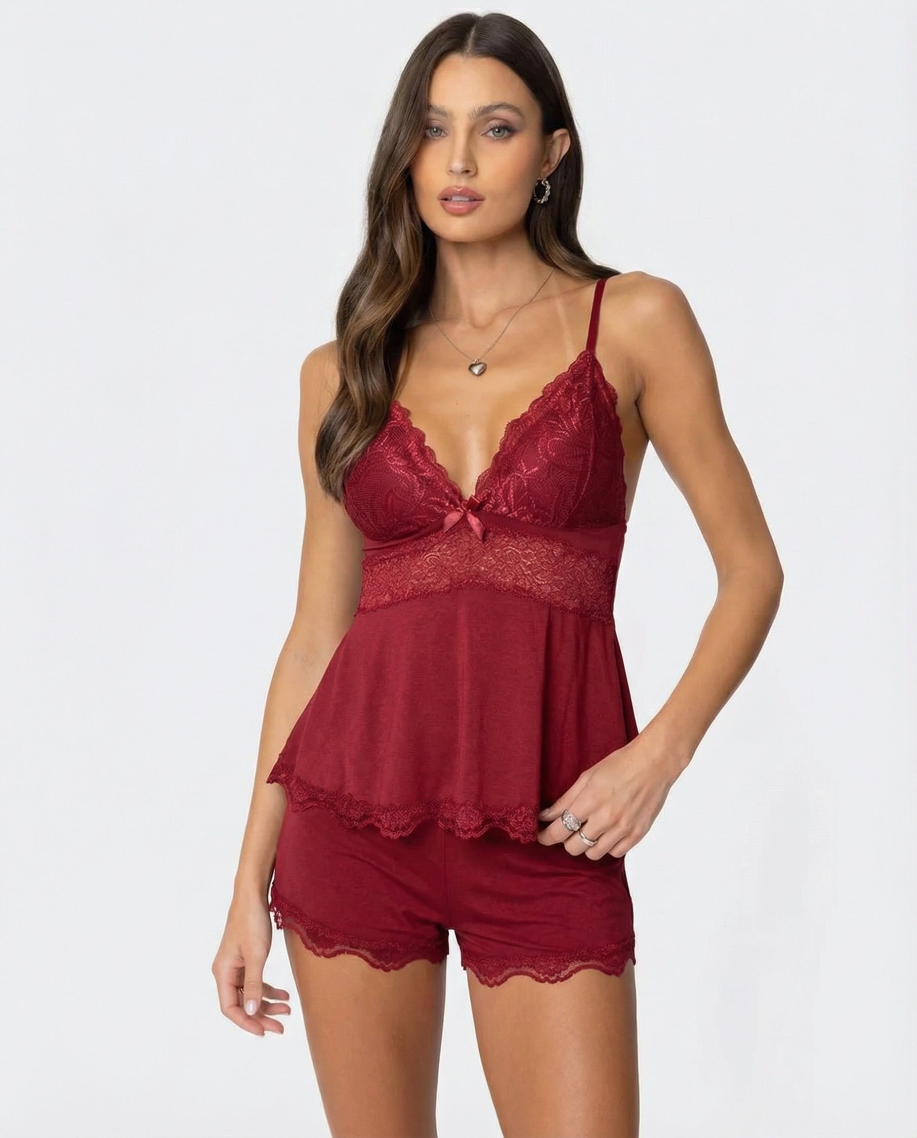 De Fashion Club Midnight Kiss Lace Set – Luxe Kant Lingerie Set voor Dames met Push-Up Effect